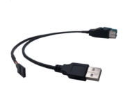 Powered USB 12V 轉 USB A公頭 + DP2.54 4 Pin