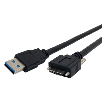 USB 3.0 A公頭 轉 Micro USB B帶鎖型線材
