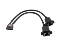 PHD2.0 2x9 Pin 轉 2x RJ45 8P8C 接口 線材 PHD2.0 2x9 Pin 轉 2x RJ45 8P8C 接口 線材