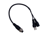 防水連接器 M12 8 Pin 母頭 轉 DC5521 母頭 + BNC 母頭 防水連接器 M12 8 Pin 母頭 轉 DC5521 母頭 + BNC 母頭