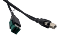 Powered USB 12V 轉 USB B公頭 + DC5525 插頭 Powered USB 12V 轉 USB B公頭 + DC5525 插頭