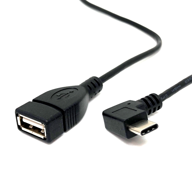 USB 2.0 AF to USB 3.1 90 Degree Type C (OTG)