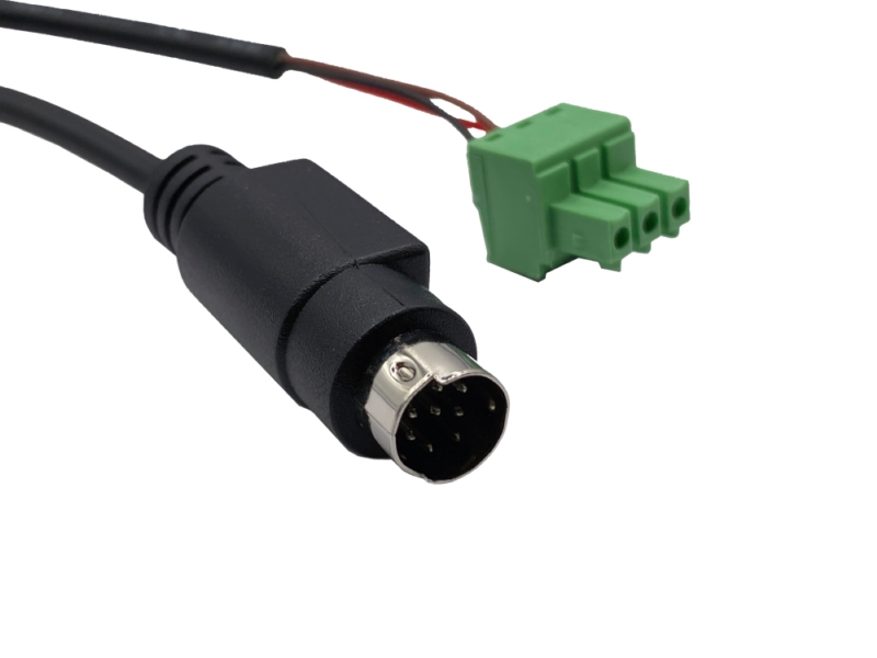 Mini DIN 8 Pin 公頭 轉 3.81mm Pitch 3 Pin 端子台 Mini DIN 8 Pin 公頭 轉 3.81mm Pitch 3 Pin 端子台