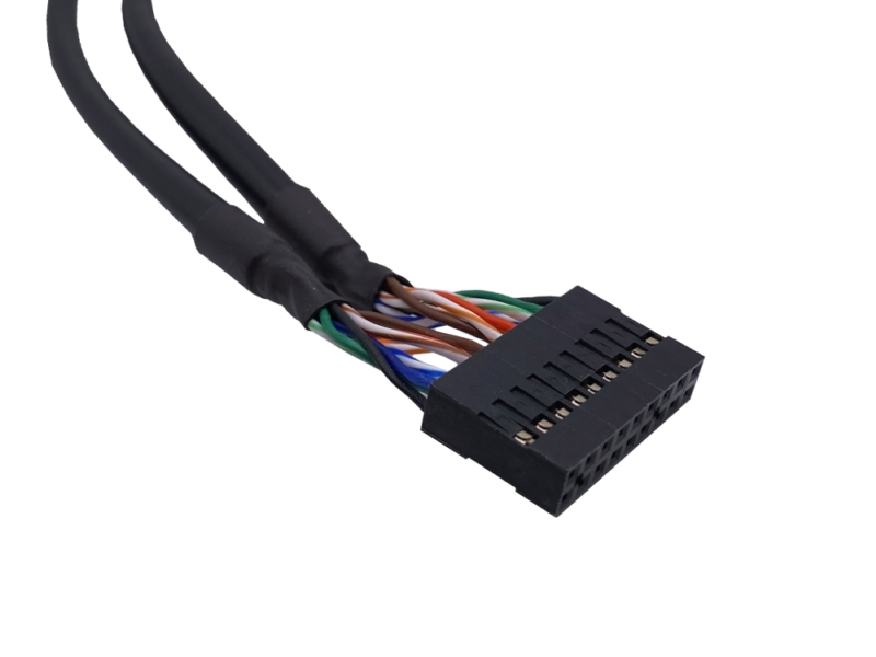 PHD2.0 2x9 Pin 轉 2x RJ45 8P8C 接口 線材 PHD2.0 2x9 Pin 轉 2x RJ45 8P8C 接口 線材