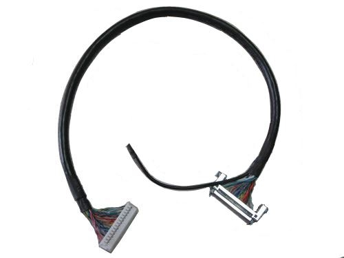 LVDS - FPC 轉 24 Pin HSG+圓盤端子 線材 LVDS - FPC 轉 24 Pin HSG+圓盤端子 線材