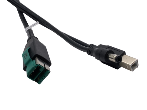 Powered USB 12V 轉 USB B公頭 + DC5525 插頭 Powered USB 12V 轉 USB B公頭 + DC5525 插頭