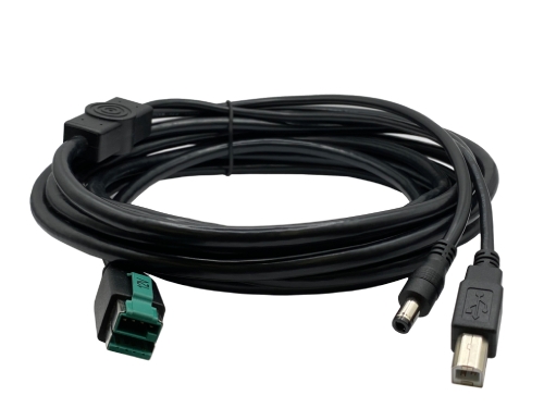 Powered USB 12V 轉 USB B公頭 + DC5525 插頭 Powered USB 12V 轉 USB B公頭 + DC5525 插頭
