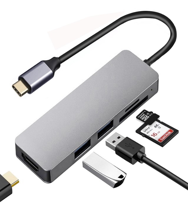 USB 集線器- USB Type C 接 HDMI + USB 3.0 + USB 2.0 + SD + TF USB 集線器- USB Type C 接 HDMI + USB 3.0 + USB 2.0 + SD + TF